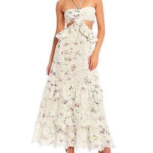 Gianni Bini Isla Halter Eyelet Maxi Dress